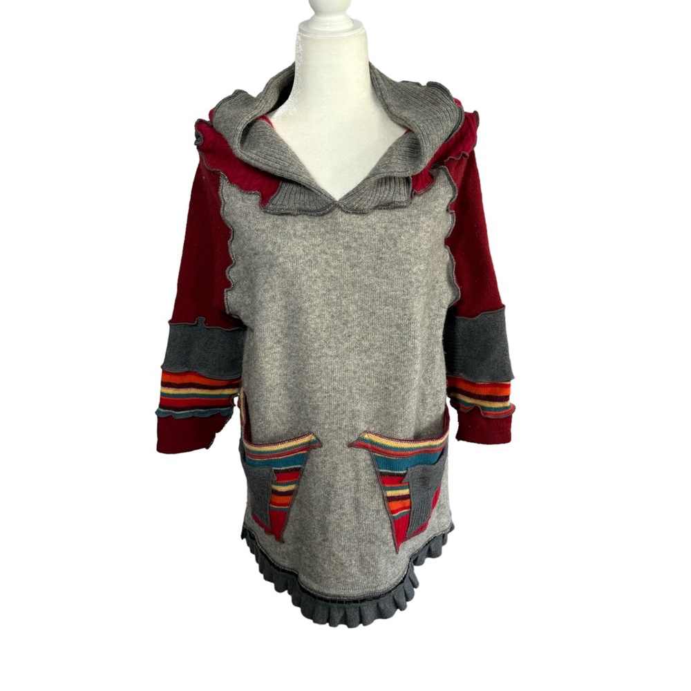 Handmade Upcycled Wool Sweater with Fairy Hood